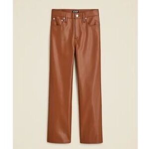 J crew Frankie faux leather brown pants 24p